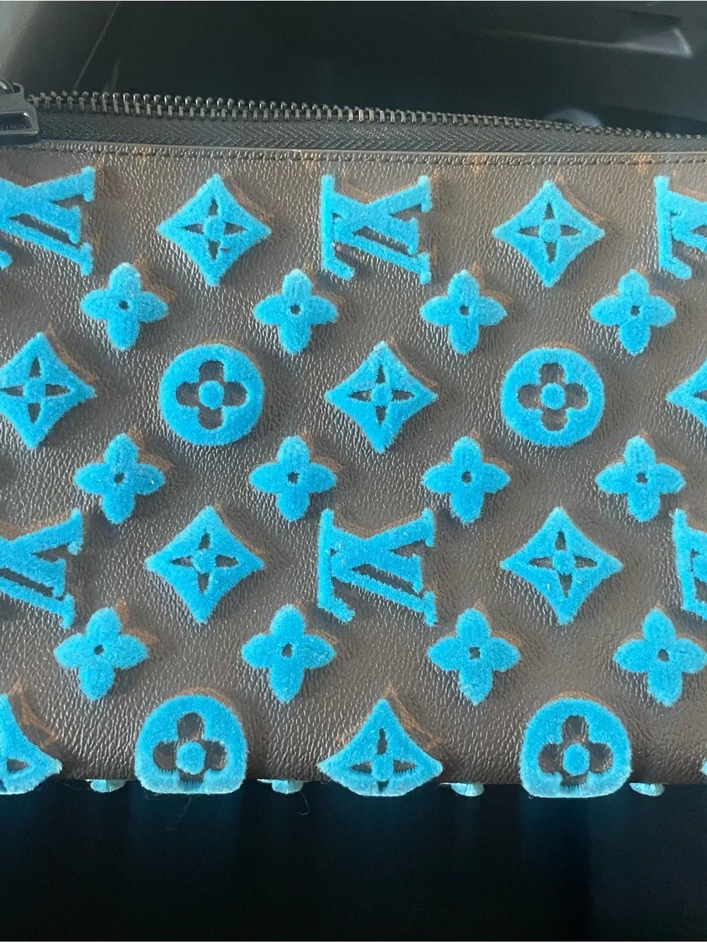 Louis Vuitton Triangle Messenger Bright Turquoise Tuffetage Monogram COLLECTORS